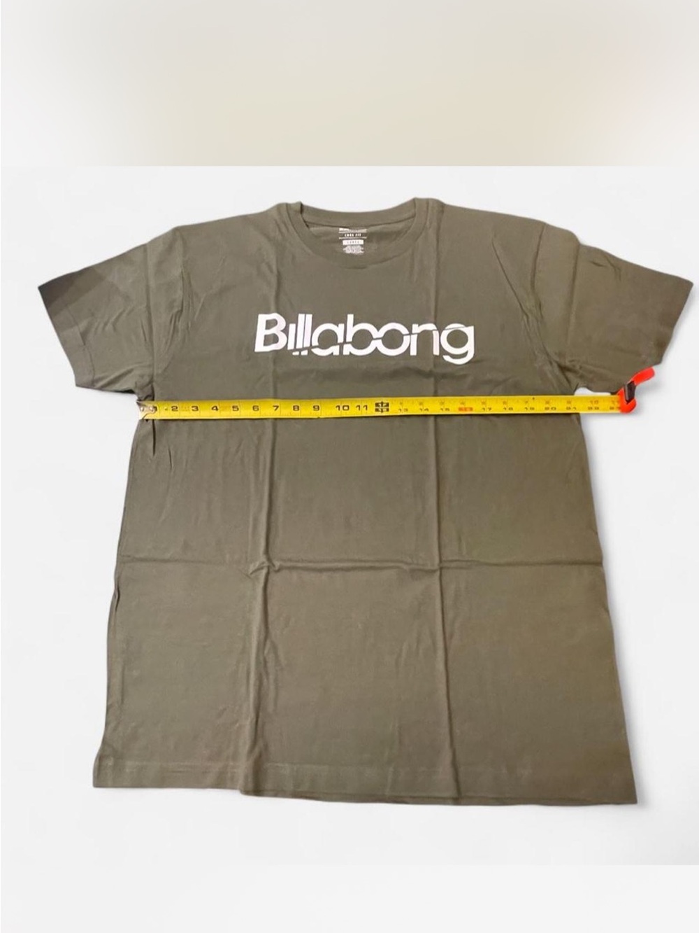 New Billabong Men's Olive Green Logo Crew T-Shirt